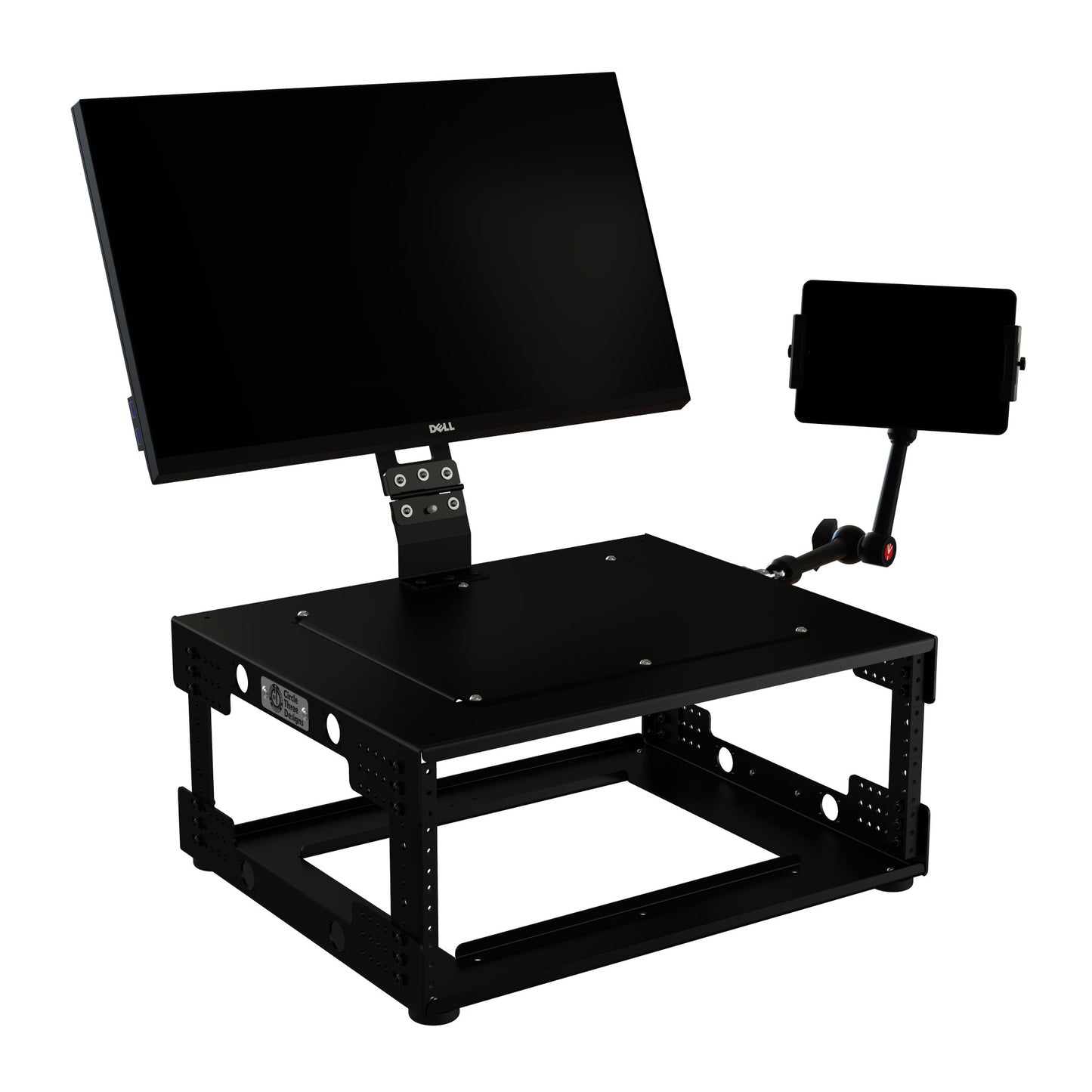 4RU Fly Rack with Vertical Monitor Mount