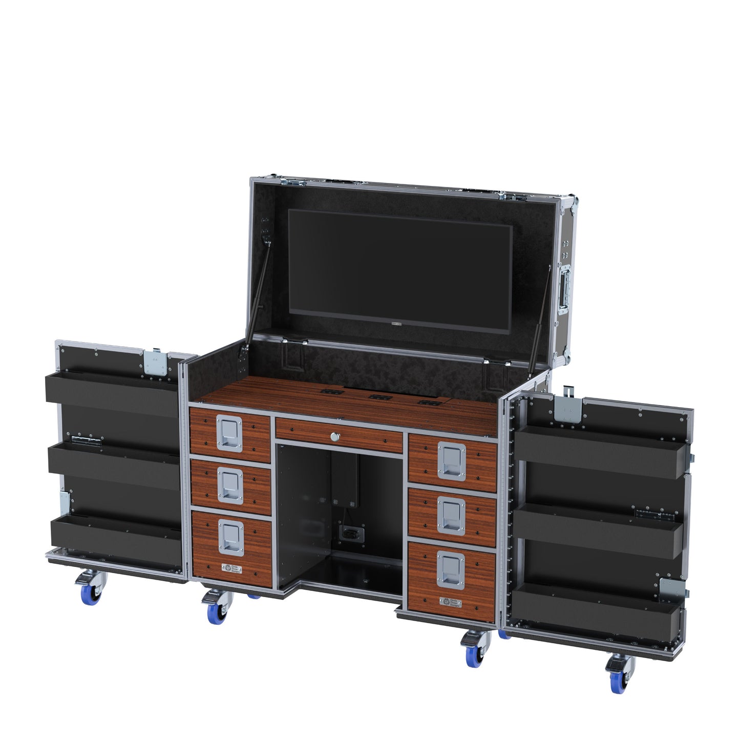 HyperDesk Workstation - Split Hinged Front Lid and Flip Top Lid