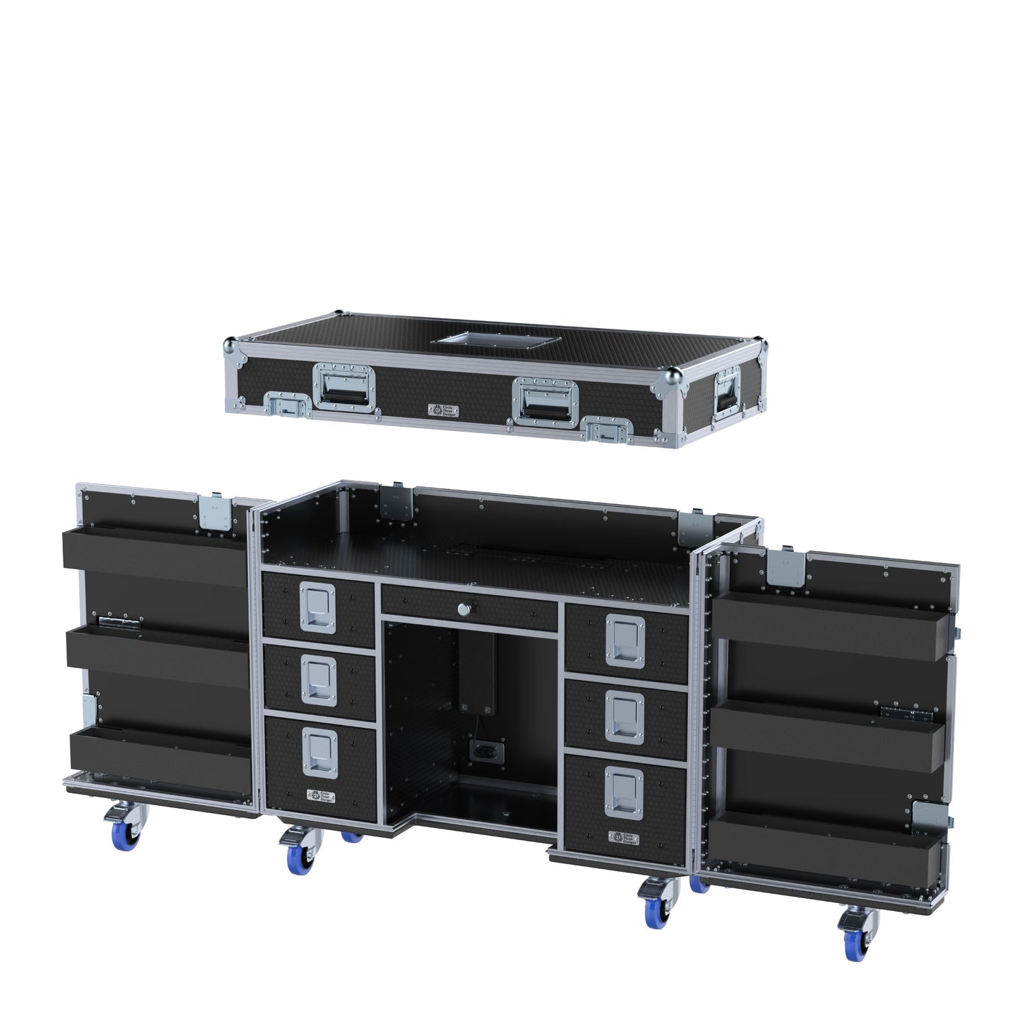HyperDesk Workstation - Split Hinged Front Lid and Removable Top Lid